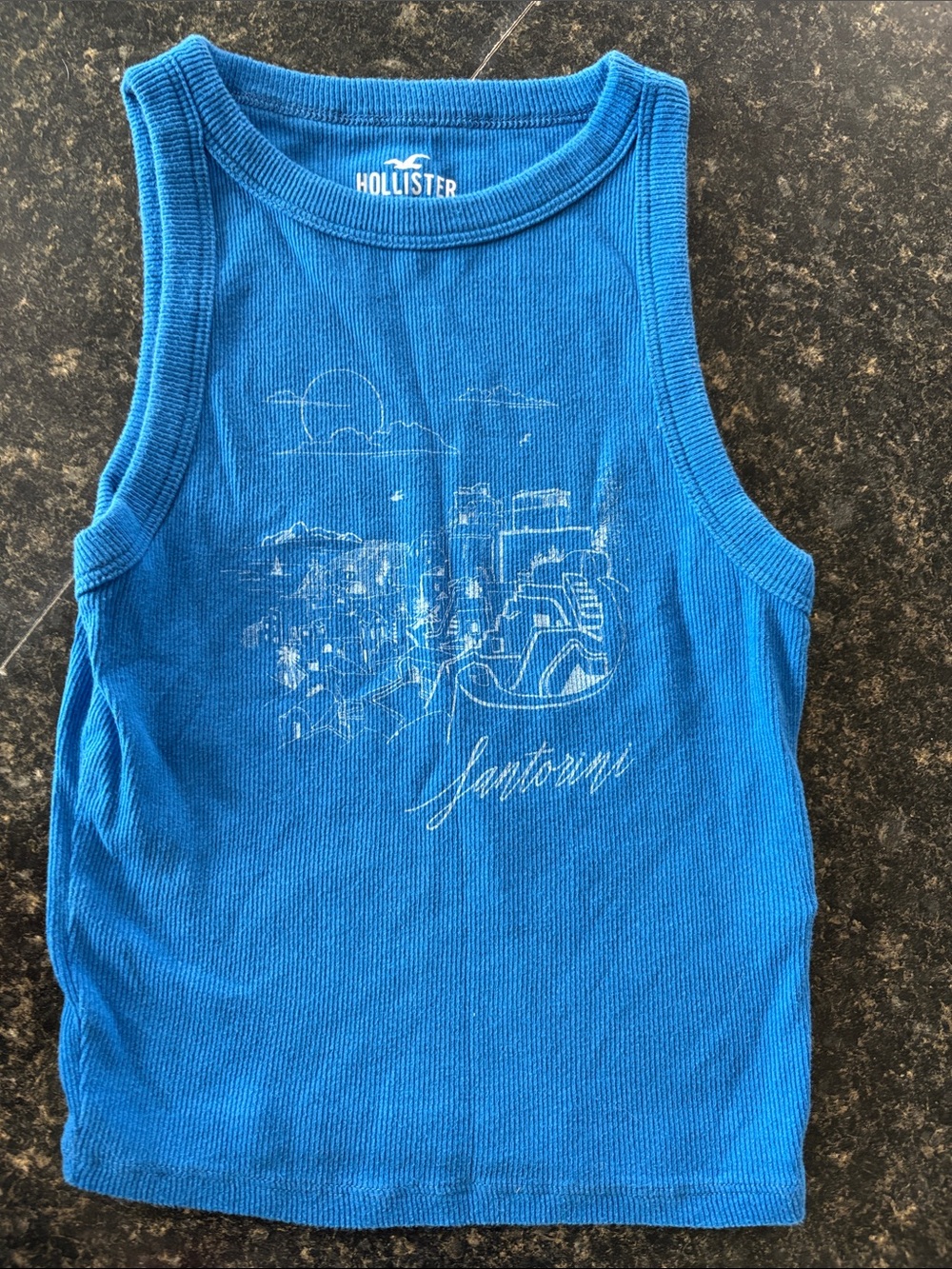 Hollister Blue & Taupe Ribbed Kids Tank Tops - 2-Pack - Picture 4 of 5